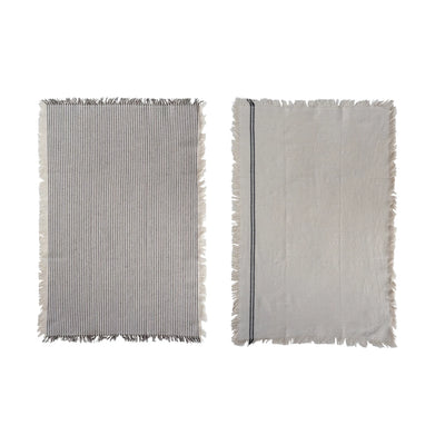 WOVEN COTTON TOWEL SET OF 2