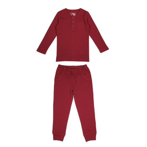 ORGANIC KIDS CRIMSON THERMAL JOGGER SET