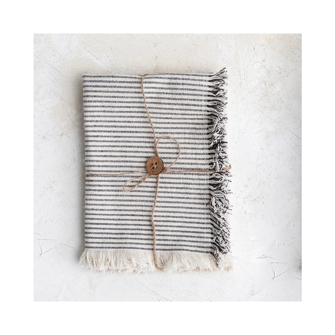 WOVEN COTTON TOWEL SET OF 2