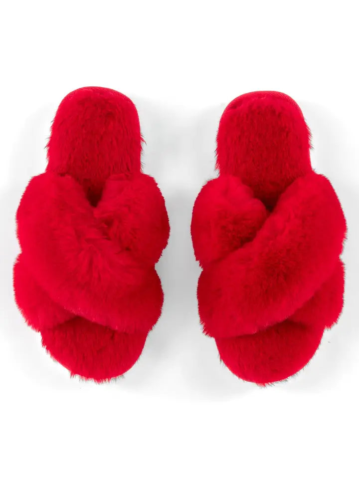 RED PUFF SLIPPER