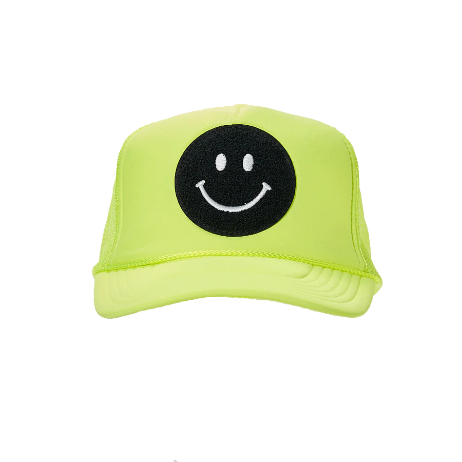 NEON SMILEY PATCH TRUCKER HAT