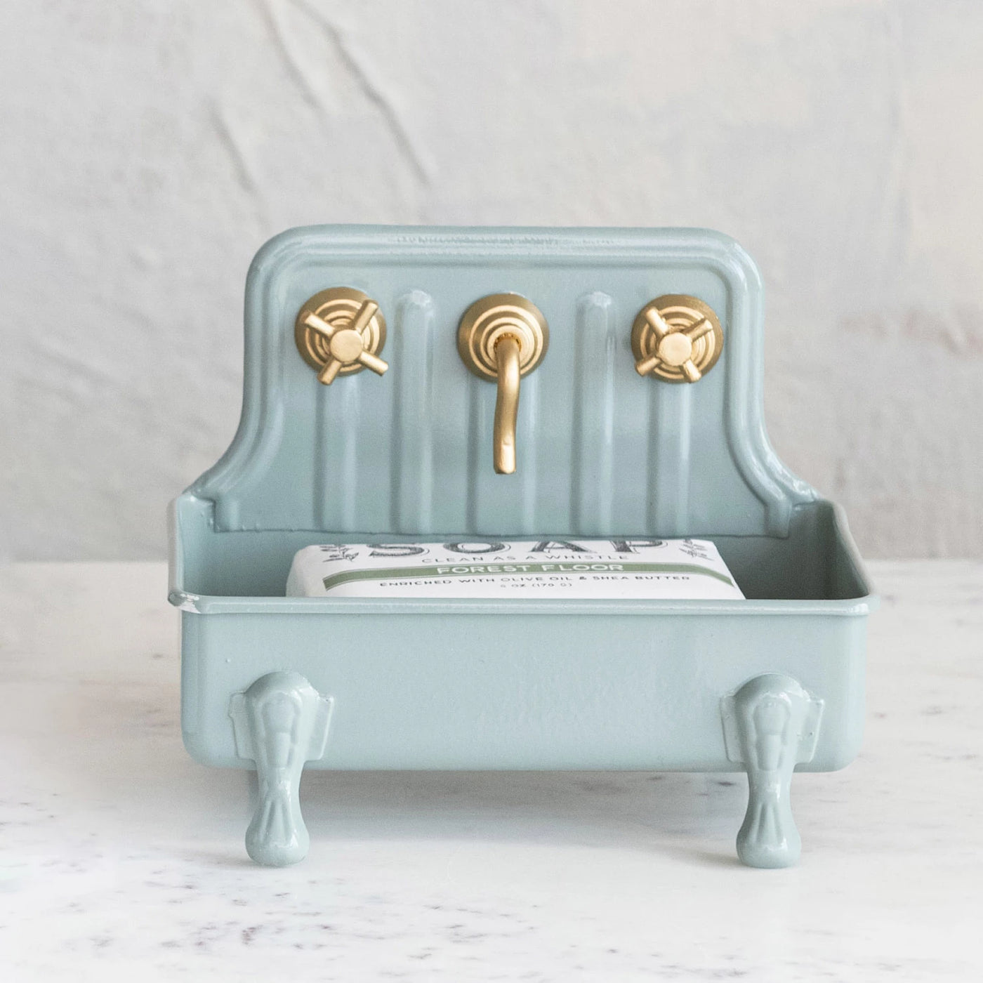 BLUE METAL SINK SOAP DISH