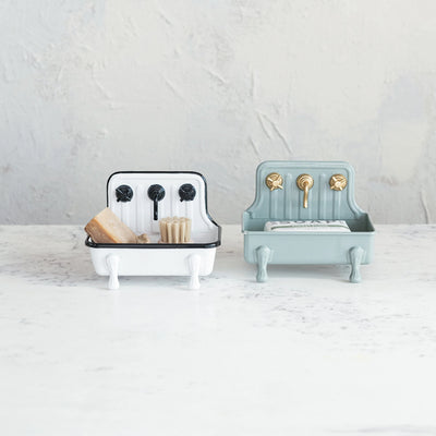 BLUE METAL SINK SOAP DISH