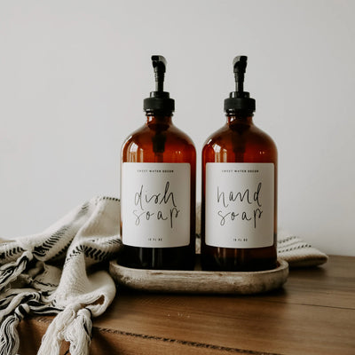16OZ AMBER GLASS DISH SOAP