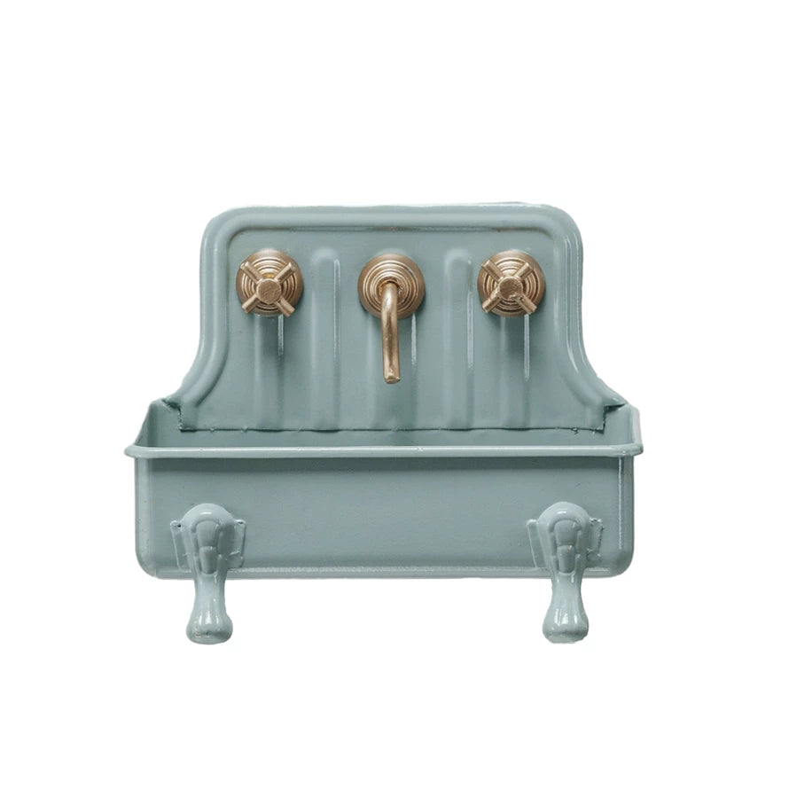 BLUE METAL SINK SOAP DISH