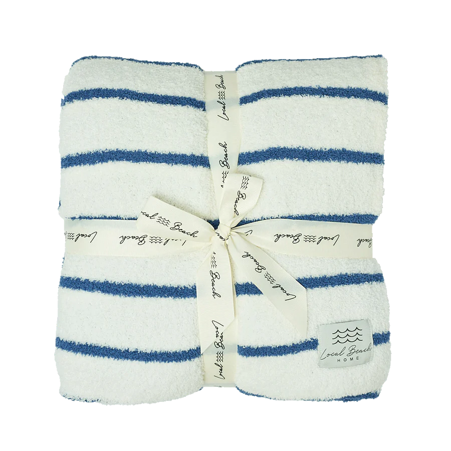 BLUE STRIPED LUXE HOME BLANKET