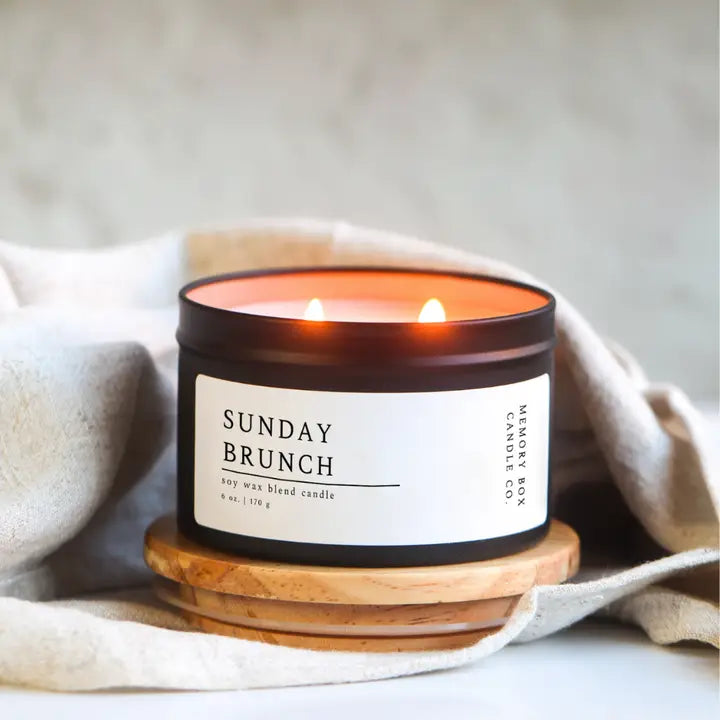 SUNDAY BRUNCH - 6oz MATTE BLACK SOY CANDLE TIN