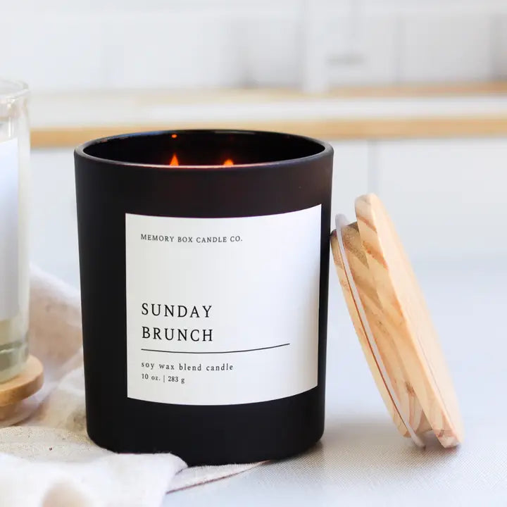 SUNDAY BRUNCH 10oz MATTE BLACK GLASS SOY CANDLE