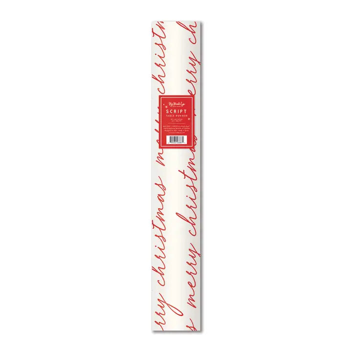MERRY CHRISTMAS SCRIPT PAPER TABLE RUNNER
