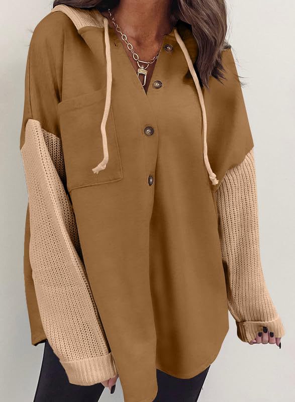 TAN HOODED SWEATSHIRT JACKET
