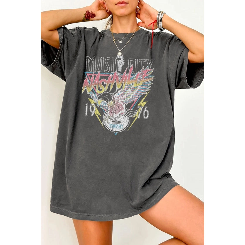 MUSIC CITY NASHVILLE OVERSIZED GRAPHIC TEE