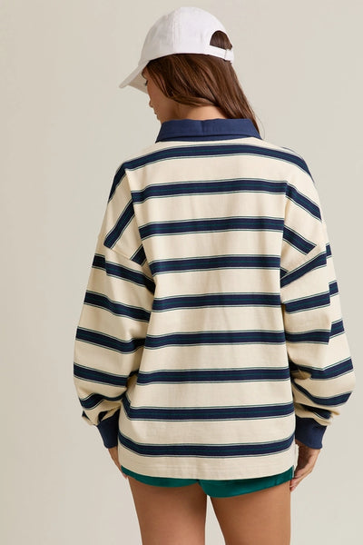 CREAM OVERSIZED COLLARED TOP