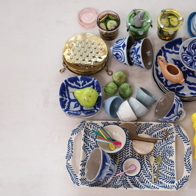 HAND-PAINTED STONEWARE TRAY