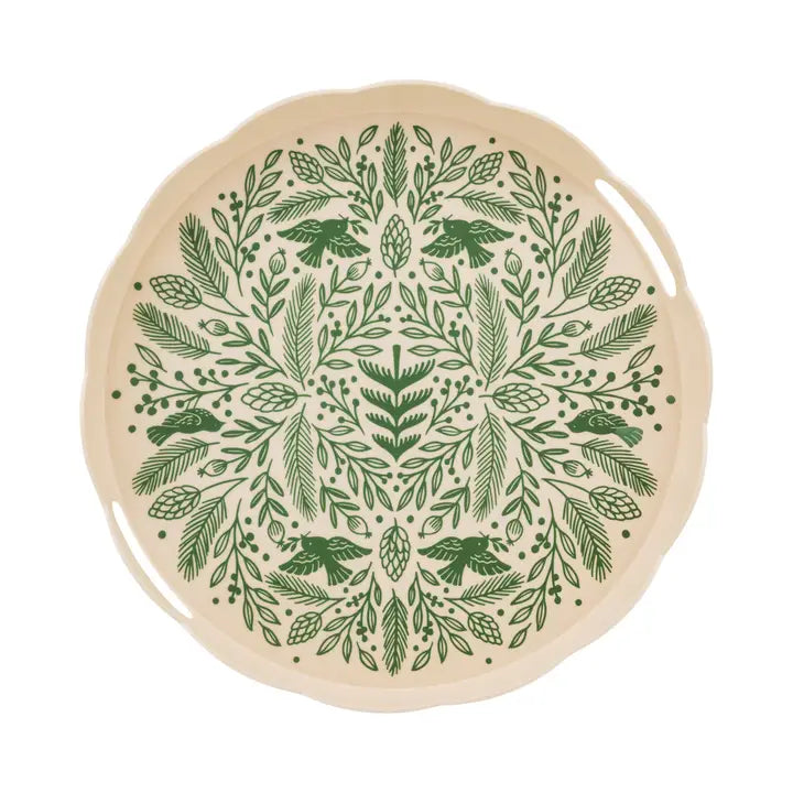 CHRISTMAS BAMBOO ROUND TRAY