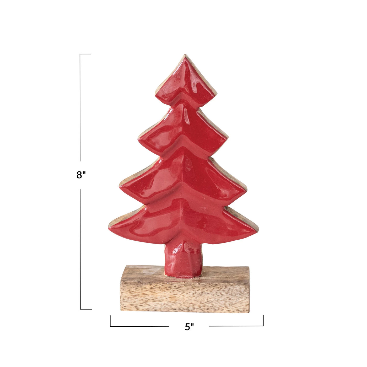 CARVED ENAMELED MANGO WOOD TREE