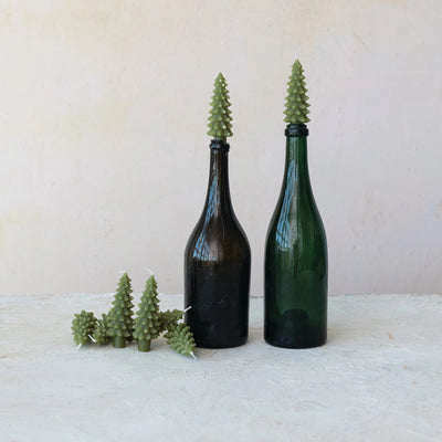 UNSCENTED TREE SHAPED BOTTLE TAPER CANDLES