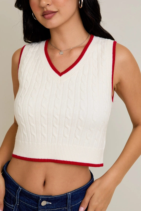 CABLE SWEATER VEST