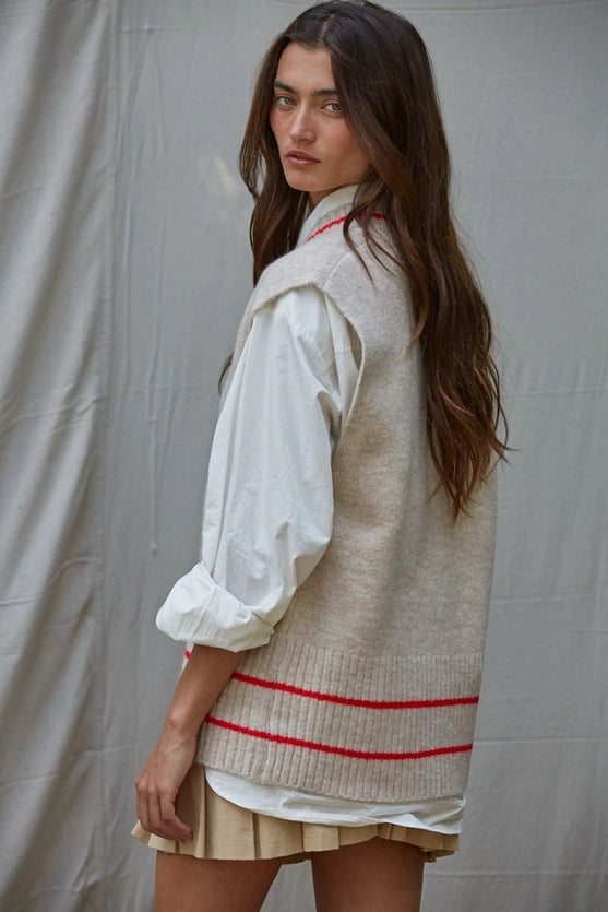 KNIT SWEATER VEST TOP