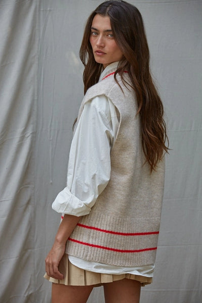 KNIT SWEATER VEST TOP