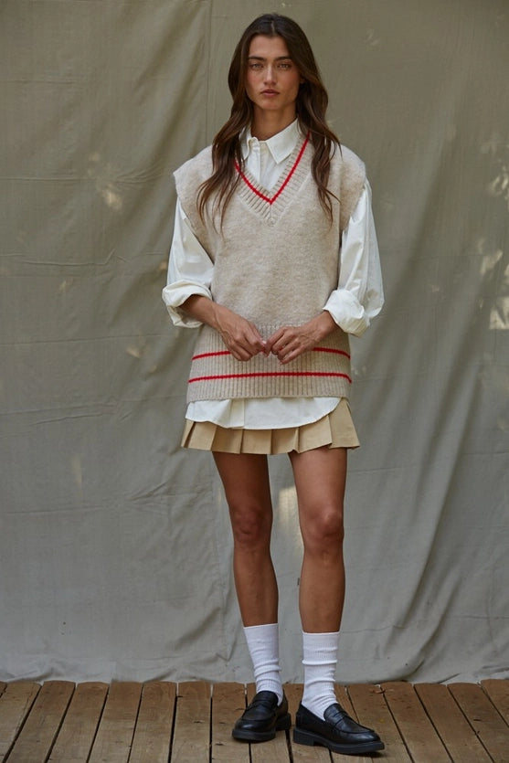 KNIT SWEATER VEST TOP