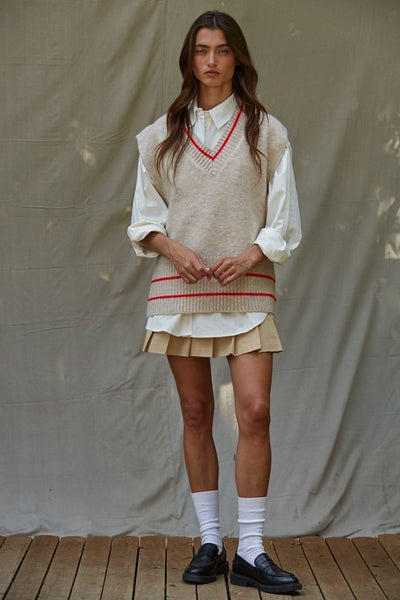 KNIT SWEATER VEST TOP