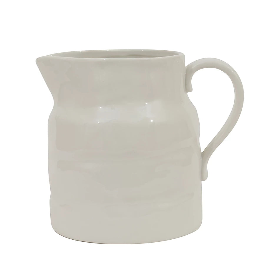 LARGE STONEWARE VINTAGE REPRODUCTION PITCHER