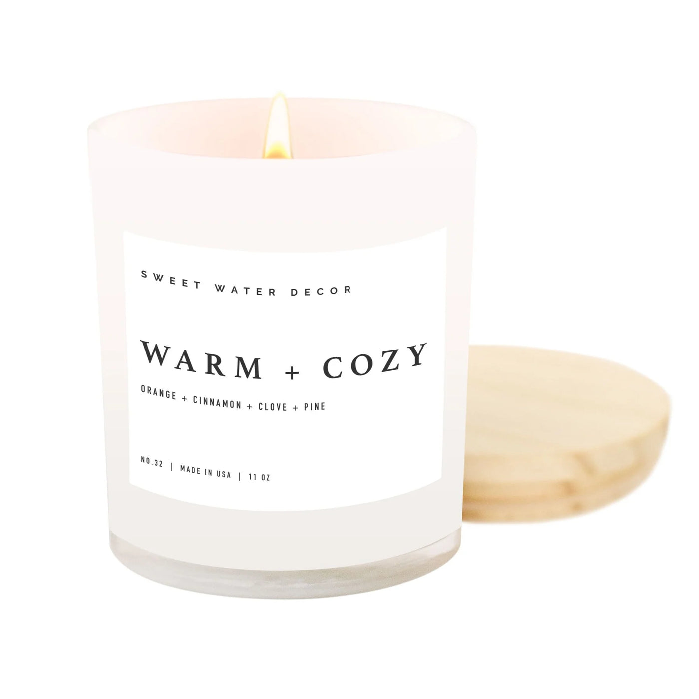 WARM + COZY SOY CANDLE - WHITE JAR - 11 OZ