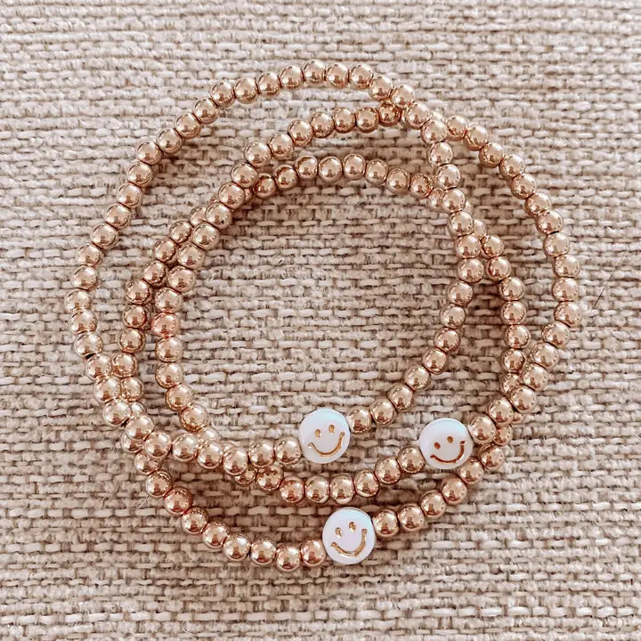 SOLID WHITE SMILEY BRACELET
