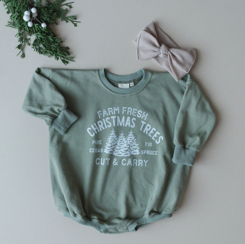 FARM FRESH CHRISTAMS SWEATSHIRT ROMPER