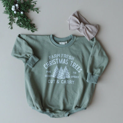 FARM FRESH CHRISTAMS SWEATSHIRT ROMPER