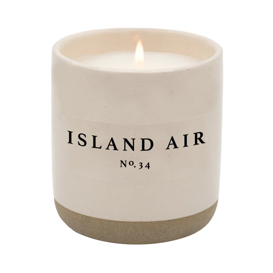 ISLAND AIR SOY CANDLE - CREAM STONEWARE JAR - 12 OZ
