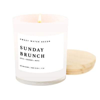 SUNDAY BRUNCH SOY CANDLE - WHITE JAR - 11 OZ