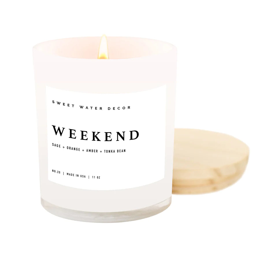 WEEKEND SOY CANDLE - WHITE JAR - 11 OZ