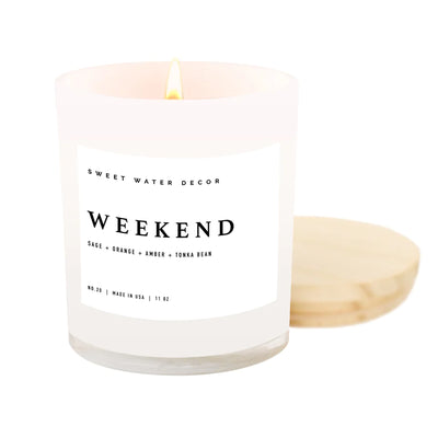 WEEKEND SOY CANDLE - WHITE JAR - 11 OZ