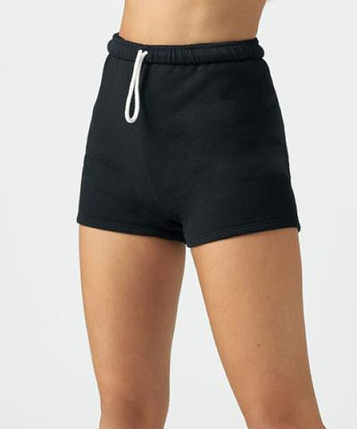 FRENCH TERRY FITTED SWEAT SHORTS- BLACK